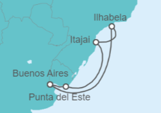 Itinerario del Crucero Brasil, Uruguay - MSC Cruceros
