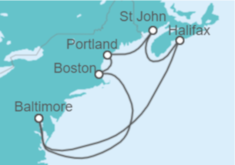 Itinerario del Crucero Estados Unidos (EE.UU.), Canadá - Royal Caribbean