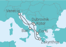 Itinerario del Crucero Italia, Croacia, Montenegro, Grecia - MSC Cruceros