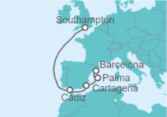 Itinerario del Crucero España y Reino Unido - Princess Cruises
