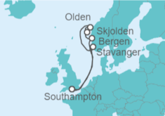 Itinerario del Crucero Fiordos Noruegos - Princess Cruises