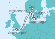 Itinerario del Crucero Fiordos Noruegos y Dinamarca - Princess Cruises