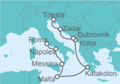 Itinerario del Crucero Mar Mediterráneo y Adriático - Princess Cruises