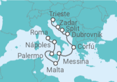 Itinerario del Crucero Italia, Grecia y Croacia - NCL Norwegian Cruise Line