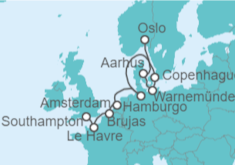 Itinerario del Crucero Francia, Alemania y Bélgica - NCL Norwegian Cruise Line