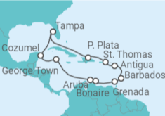 Itinerario del Crucero Aruba, Barbados y Cozumel - NCL Norwegian Cruise Line