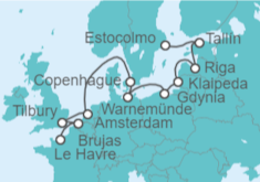Itinerario del Crucero Desde Estocolmo (Suecia) a Le Havre (París) - NCL Norwegian Cruise Line