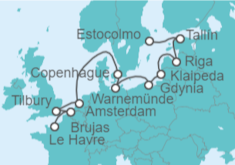 Itinerario del Crucero El Báltico: Inglaterra, Alemania y Bélgica - NCL Norwegian Cruise Line