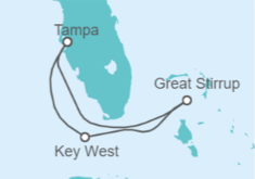 Itinerario del Crucero Bahamas: Great Stirrup Cay y Cayo Hueso  - NCL Norwegian Cruise Line