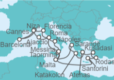 Itinerario del Crucero Romance y Odisea en el Mediterráneo - Holland America Line