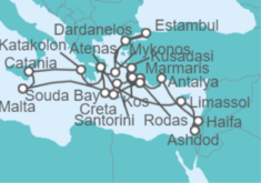 Itinerario del Crucero Tierras de Leyendas, Ciudades Eternas e Islas Griegas - Holland America Line