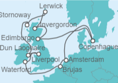 Itinerario del Crucero Gran Bretaña, Escocia e Irlanda - Holland America Line