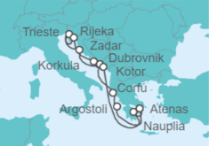 Itinerario del Crucero Delicias Venecianas y Dálmatas - Holland America Line