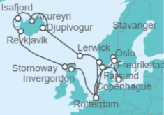 Itinerario del Crucero Sagas Vikingas e Islas del Norte - Holland America Line