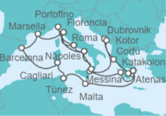 Itinerario del Crucero Explorando las maravillas del Mediterráneo - Holland America Line