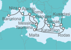 Itinerario del Crucero Romance en Malta y  Mediterráneo - Holland America Line
