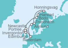 Itinerario del Crucero Cabo Norte y Sol de Medianoche - Holland America Line