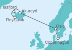 Itinerario del Crucero Fiordos Noruegos, Islandia y Escocia - Holland America Line