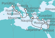 Itinerario del Crucero Costa Italiana, Tierra Santa y Antiguos reinos - Holland America Line