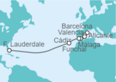 Itinerario del Crucero España, Portugal - Holland America Line