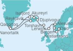 Itinerario del Crucero Noruega, Groenlandia e Islandia - NCL Norwegian Cruise Line