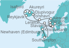 Itinerario del Crucero Noruega, Escocia e Islandia - NCL Norwegian Cruise Line