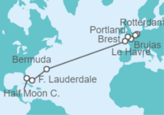 Itinerario del Crucero Bélgica, Francia, Bermudas - Holland America Line