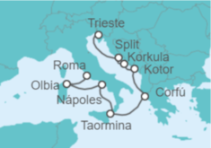 Itinerario del Crucero Esplendor Adriático e Italiano - Holland America Line