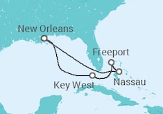 Itinerario del Crucero Bahamas desde Nueva Orleans - Carnival Cruise Line