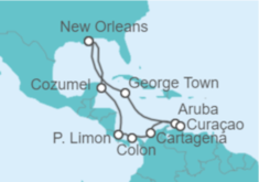 Itinerario del Crucero Caribe Sur - Carnival Cruise Line