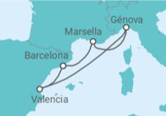 Itinerario del Crucero España, Italia, Francia - Costa Cruceros