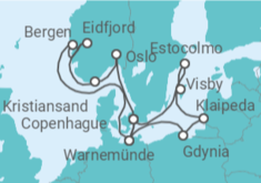 Itinerario del Crucero Alemania, Polonia, Lituania, Suecia, Dinamarca, Noruega TI - MSC Cruceros