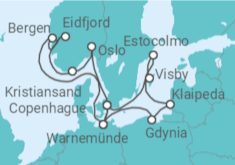 Itinerario del Crucero Alemania, Polonia, Lituania, Suecia, Dinamarca, Noruega - MSC Cruceros