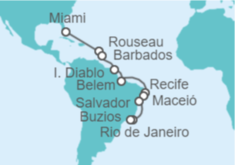 Itinerario del Crucero Escapada y encanto a Brasil - Regent Seven Seas