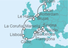 Itinerario del Crucero Desde Barcelona a Kiel (Alemania) - Costa Cruceros