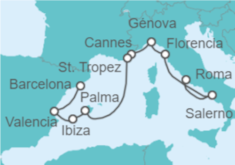 Itinerario del Crucero Desde Civitavecchia (Roma) a Barcelona - NCL Norwegian Cruise Line