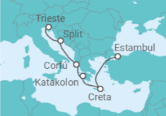 Itinerario del Crucero Turquía y Costa Dálmata - Costa Cruceros