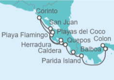 Itinerario del Crucero Desde Caldera (Costa Rica) a Colon (Panamá) - WindStar Cruises