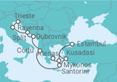 Itinerario del Crucero De Triestre (Italia) a Pireo (Atenas) - NCL Norwegian Cruise Line