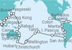 Itinerario del Crucero Vuelta al mundo  Costa Cruceros - Costa Cruceros