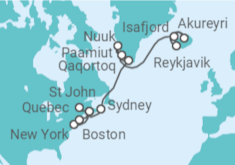 Itinerario del Crucero De Reykjavik a Quebec  - Explora Journeys