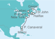 Itinerario del Crucero Canadá y Estados Unidos - Explora Journeys