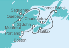 Itinerario del Crucero Canadá - Holland America Line