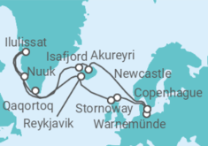 Itinerario del Crucero Alemania, Reino Unido, Islandia, Groenlandia - MSC Cruceros