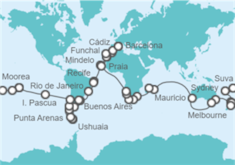 Itinerario del Crucero Vuelta al Mundo  Costa Cruceros - Costa Cruceros