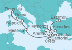 Itinerario del Crucero Islas Griegas: Santorini, Rodas y Estambul - NCL Norwegian Cruise Line