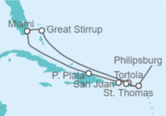 Itinerario del Crucero República Dominicana y St. Marteen - NCL Norwegian Cruise Line