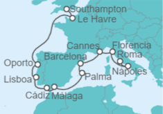 Itinerario del Crucero Europa: Italia, Francia, España y Portugal  - NCL Norwegian Cruise Line