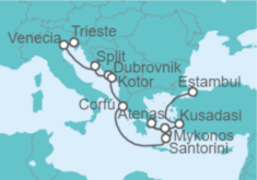 Itinerario del Crucero Santorini, Atenas y Croacia - NCL Norwegian Cruise Line