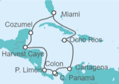 Itinerario del Crucero Canal de Panamá: México, Jamaica y Costa Rica - NCL Norwegian Cruise Line